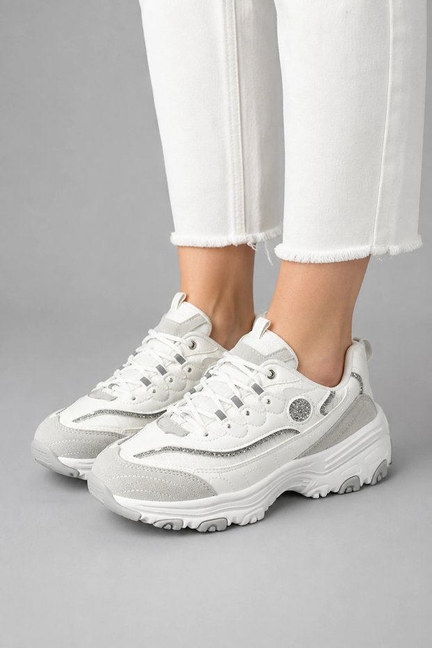 Paradox Women's Casual Comfortable Lace-Up Detailed Sneaker Sports Shoes - White
