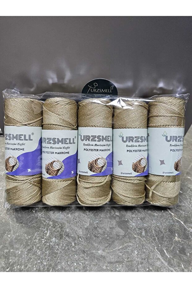 Polyester Macrame 500Gr, 5-Pack (100Gr-140Mt Each) No. 3. 2mm Supla, Bag and Accessory Thread 041 Gold