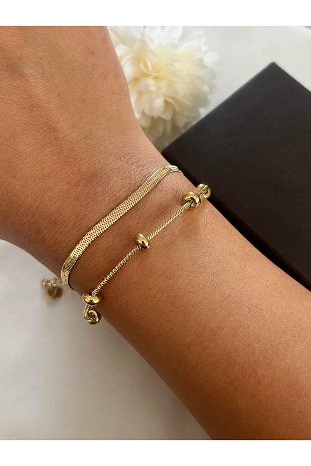 Dorika and Italian Chain Steel Double Combination Bracelet