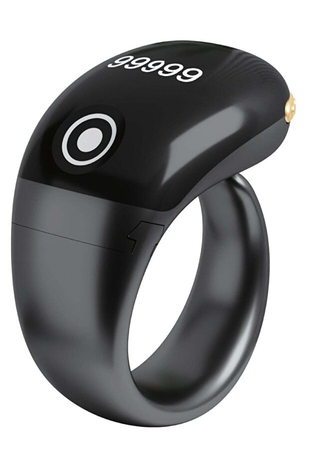 Smart Zikr Ring with OLED Display Touch Control 5-Digit Counter USB-C Rechargeable IP23 Waterproof 18mm 20mm 22mm Custom Fit Tasbih Finger Counter