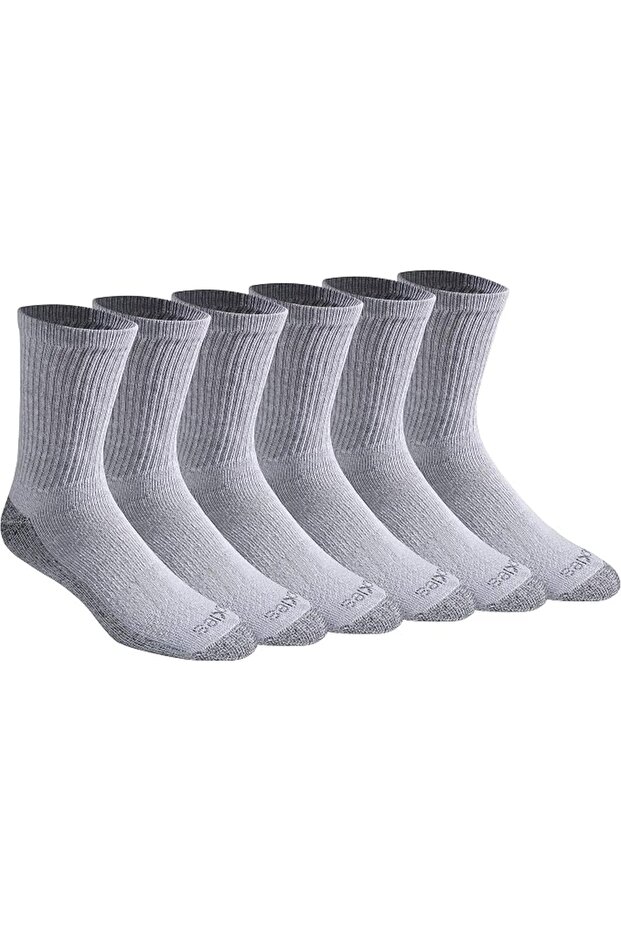 جوارب دراي تيك اسينشال للرجال للتحكم في الرطوبة متوفرة بمقاس ميديوم - 2 اكس لارج M-XXL (6، 12 زوج) م