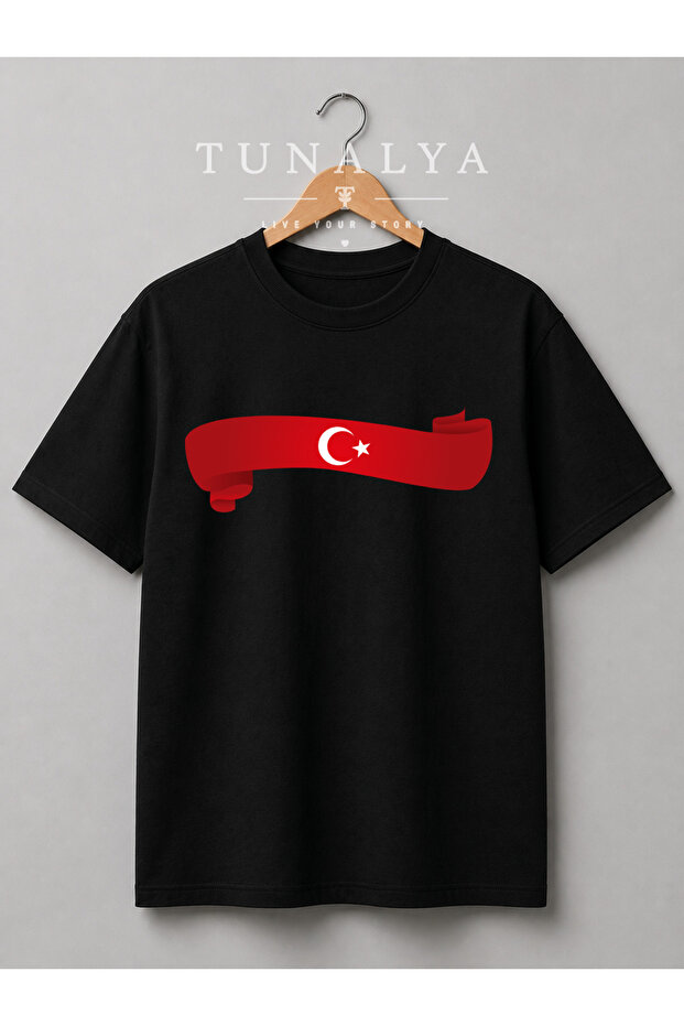 Tunalya Ataturk and Turkish Flag August 30Th October 29Th April 23Rd Designed Premium Printed Unisex Cotton National Day T-Shirt