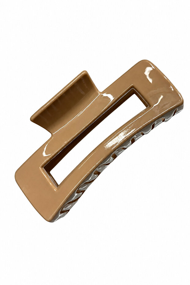 Shiny Light Brown Large Size Hair Clip Claw Clip Stylish and Practical for Women