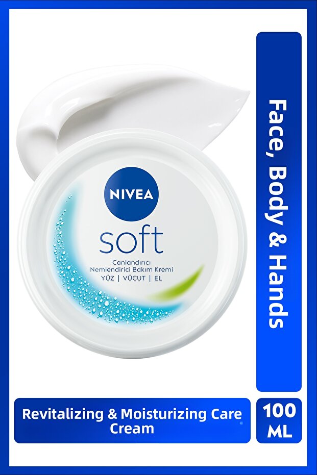 Soft Moisturizing Care Cream 100ml, Jojoba Oil, Vitamin E, Face Body Hand, Soft Skin Feeling
