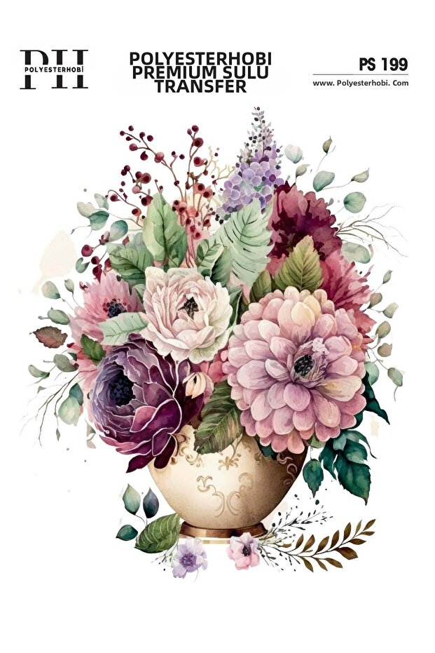 Premium Water Transfer 25X35 cm Flower Patterned Ps 199