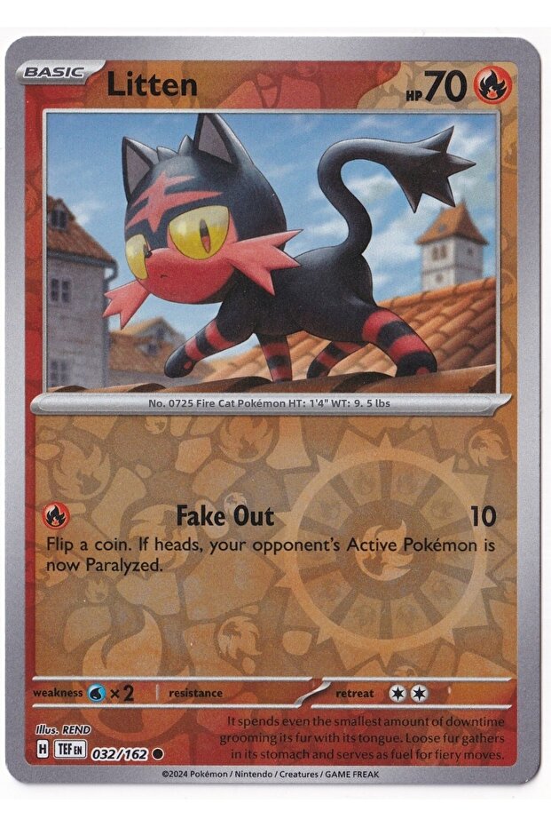 Litten [Reverse Holo] 032/162 - Temporal Forces - Card (Mint)