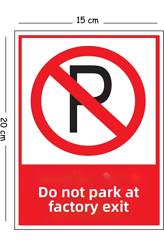 Metal Factory Exit Do Not Park 15X20 cm Warning Work Safety Sign