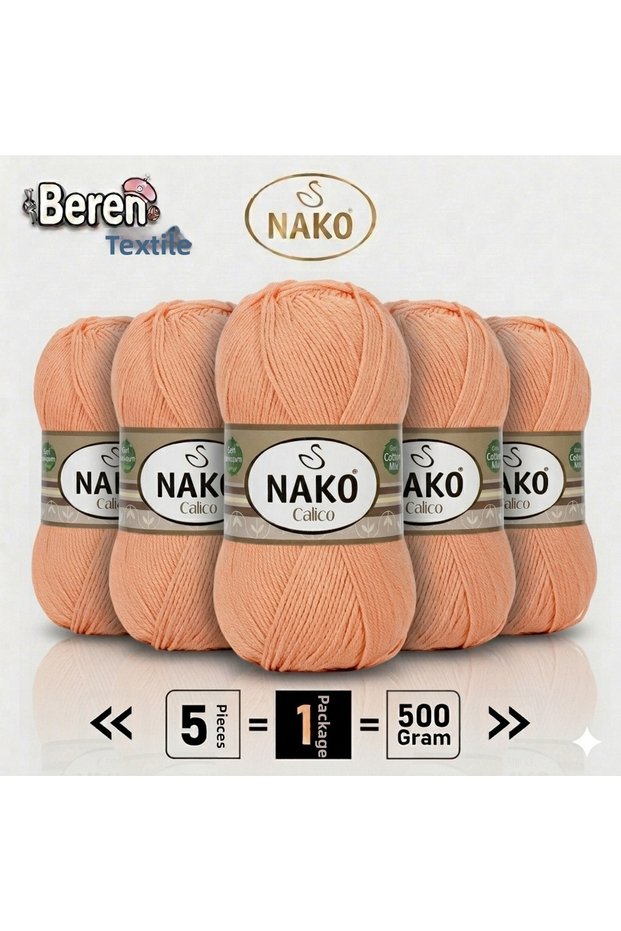 Calico- 13910 Yavruağzı- 5-Pack - 100Gr/240M - Hand Knitting Yarn - Amigurimi-Cardigan- Sweater- Shawl- Baby Yarn