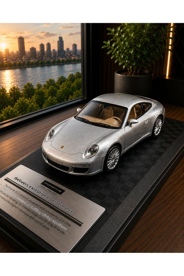 Porsche 911 Carrera S Diecast Model Car 1:26 Scale Model Porsche Sports Car with Box and Special Stand