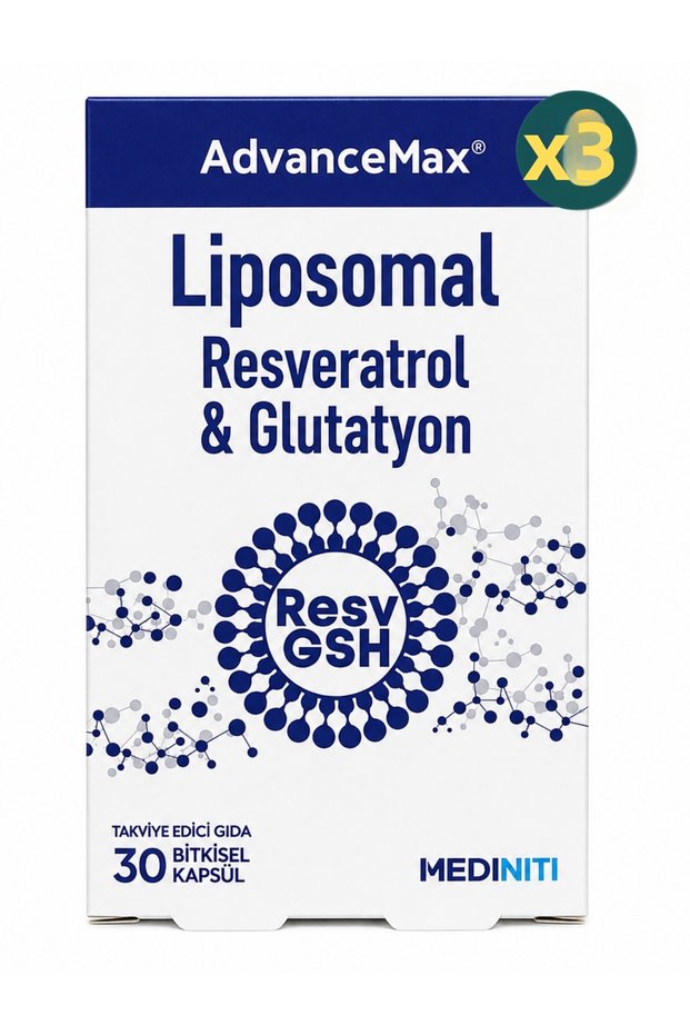 Liposomal Resveratrol Glutathione 30 Capsules 3 Pieces