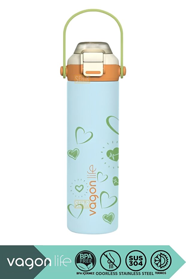 600ml New Collection Patterned 6-Hour Hot/Cold Stainless Steel Thermos with Straw/Without Straw and Handle