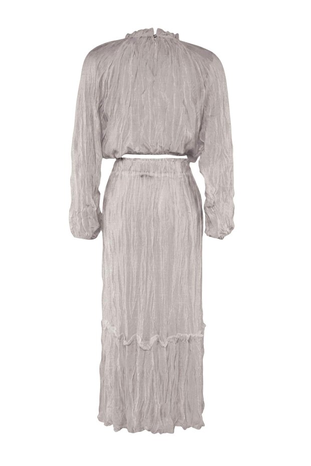 Vizon Dokuma Maxi 100% Pamuk Plaj Bluz Pantolon Takım TBESS26AU00101 - 3