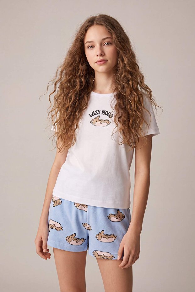 Blue Girl's Pajama Set Tkdss26Pt00037