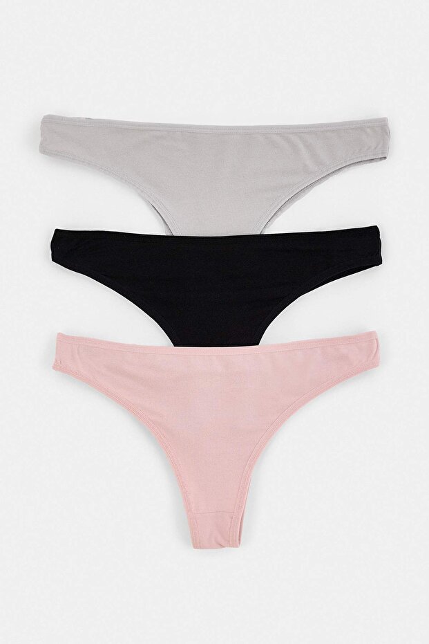 Black-Multicolor 3-Piece Brazilian Panties Thmaw27Ku00031