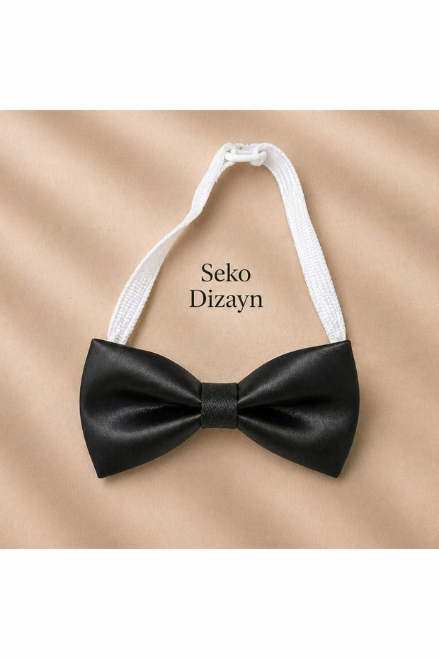 Gray Satin Bow Tie