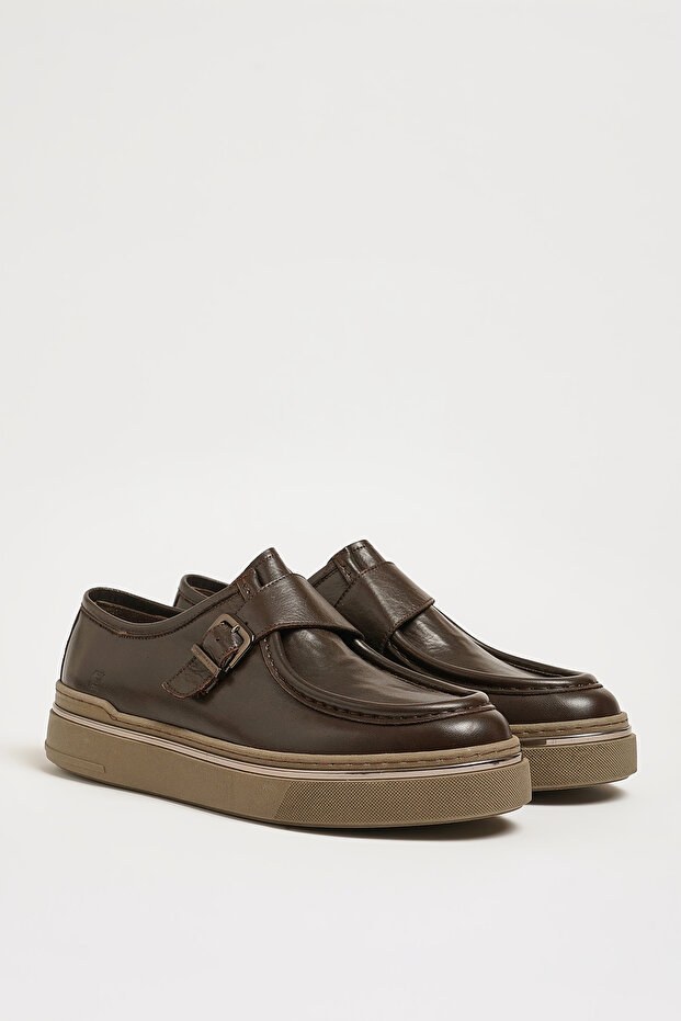 Lopez Model Genuine Natural Leather Eva Sole Buckle Casual Shoes