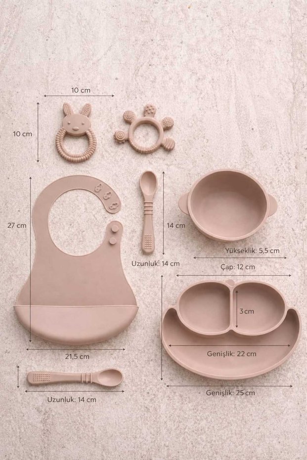 6-Piece Silicone Baby Feeding Set | Vacuum Base | Bpa-Free Baby Food Set 7 Pieces