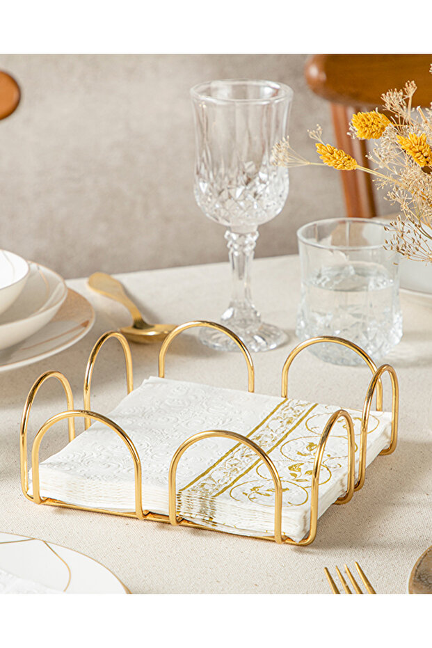 Regent Metal Napkin Holder 18X18 cm Gold