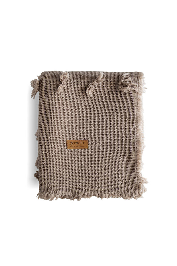 Plumepompon Bedspread - Dark Beige - 3
