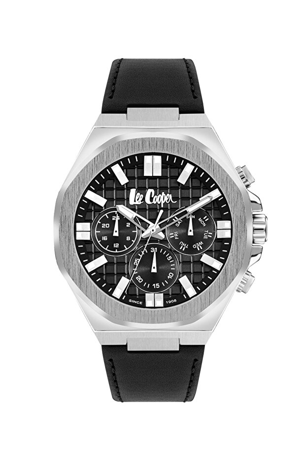 Lee Cooper LC07983.351 Men Multi Function Display Watch & Leather Strap Black