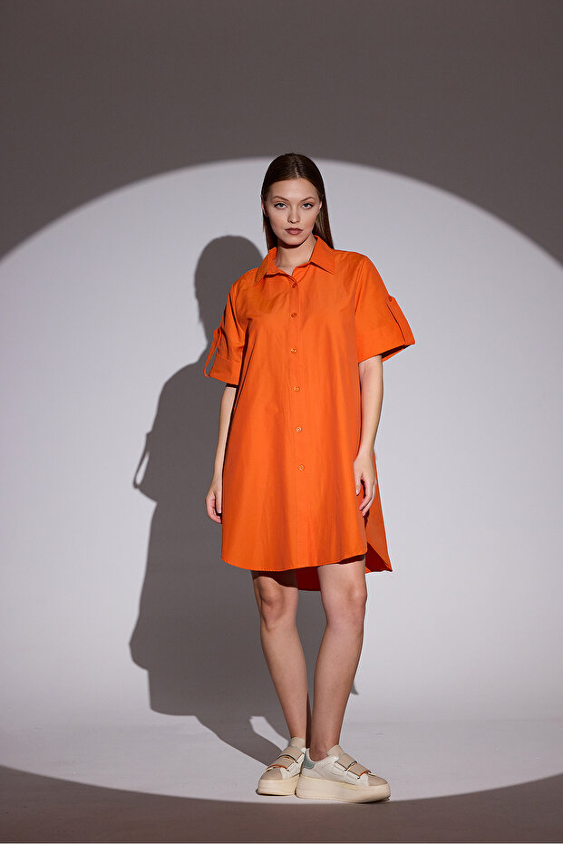 Koszula basic oversize z krótkim rękawem - 1