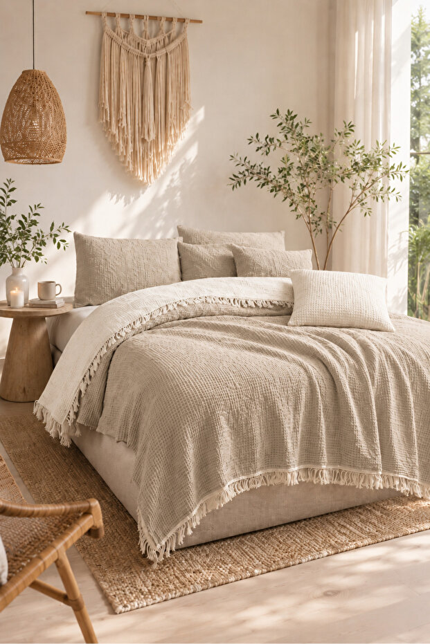 4 Layer Muslin Pique 100% Cotton Double Layer 220X230 Reversible Breathable Summer Pique