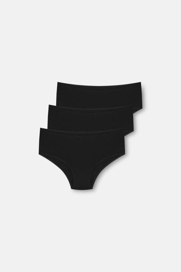 Mila Black High Waist 3-Pack Cotton Panties