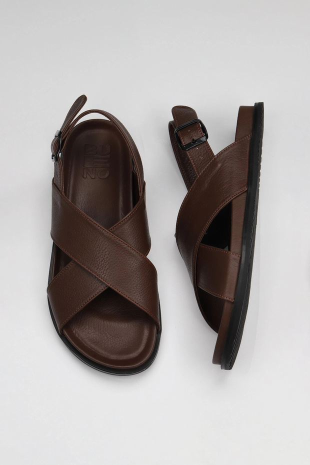 Brown Leather Men's Sandals 11S23261