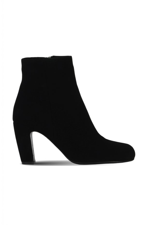 Black Suede Women's Heeled Boots 42Wb6278