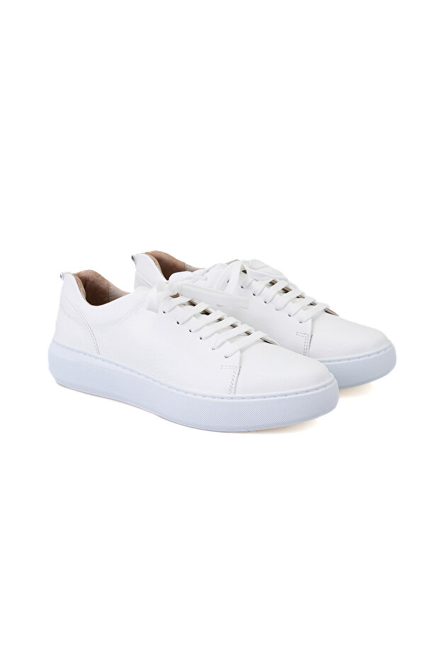 Women's White Leather Sneakers