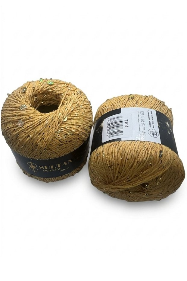 Sultan Beaded String Series Pullim and Pearl Series Bandana Beanie Blouse String 1 Piece 50 Grams 100 Meters (Color: 2704 Gold)