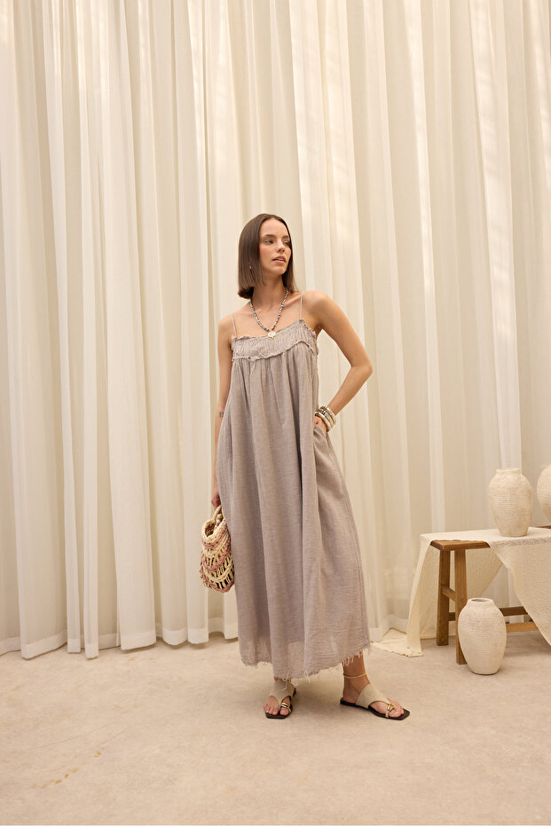 Torrora Long Mink Linen Dress