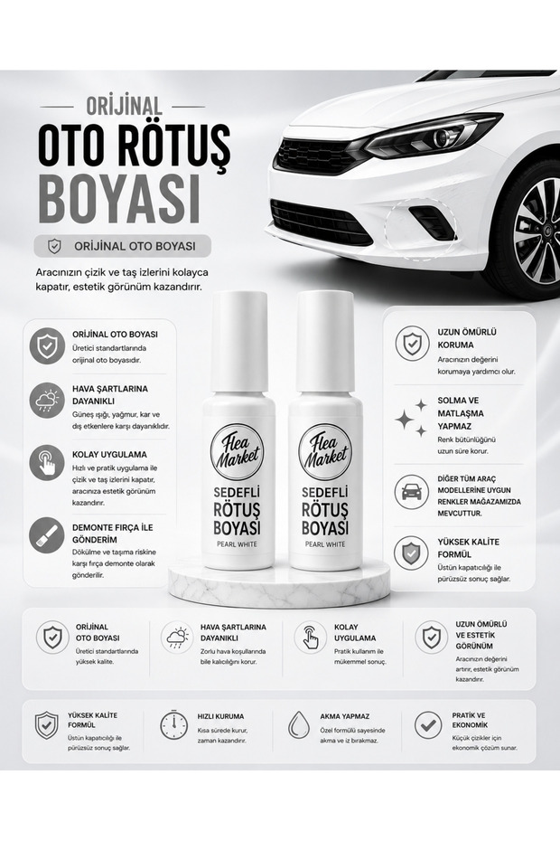Nissan Qbe Pearlescent White Qashqai, X-Trail, Juke Compatible Auto Touch up Paint 25+25 ml Double Bottle