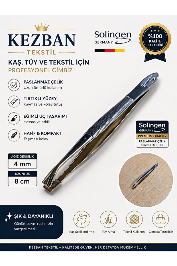 Yellow White Coated Solingen Tweezers 1Pcs