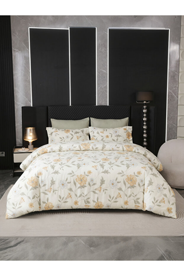 6-Pcs Printed Duvet Cover Set King Size 220x240cm, Brushed Microfiber Fabric (Without Filler)