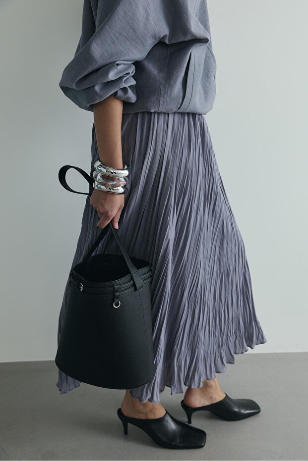 Gray Donette Pleated Skirt