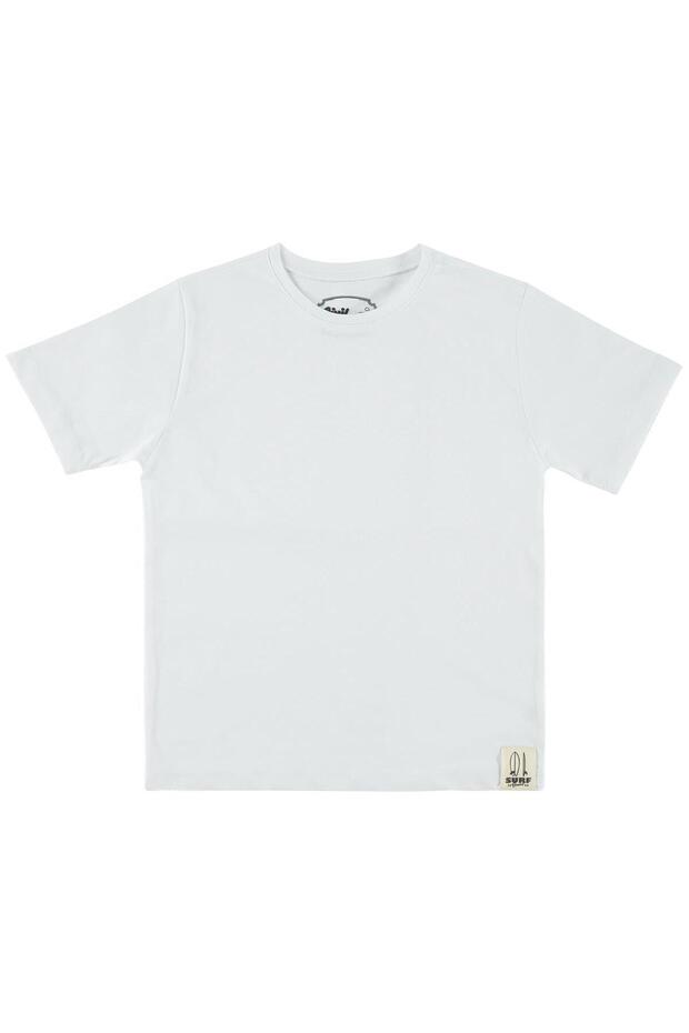 Basic Surf Label T-Shirt for Ages 6-9 - White