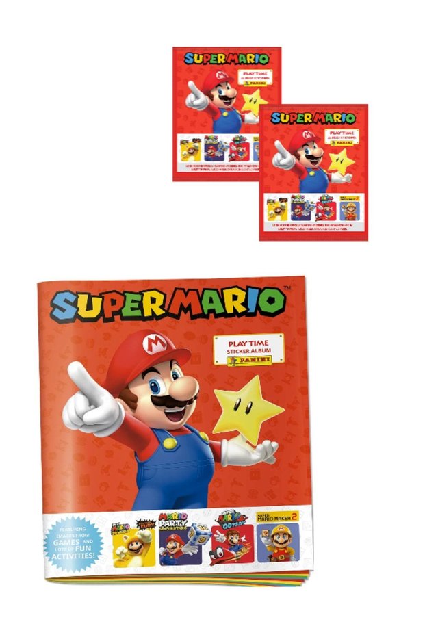 Super Mario Sticker Cards Album And 2 Pack Stickers