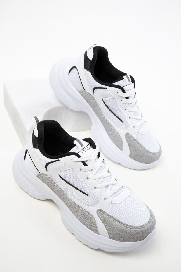 Women's Daily Flat Sole Sneaker with White Laces