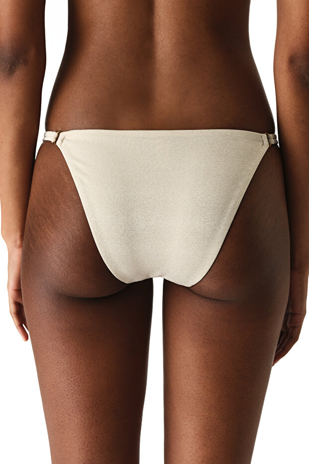Beigefarbener Devon Side Bikini-Unterteil - 2
