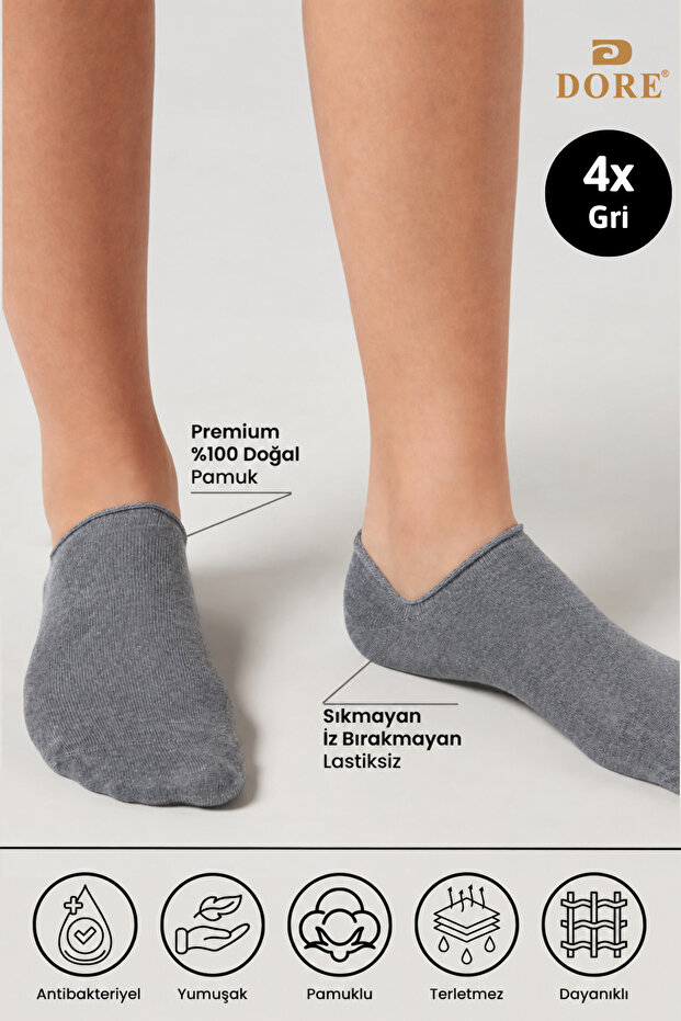 Original 4 Pairs Premium Cotton Combed Comfortable Seamless Invisible Sports Shoes Sneaker Socks