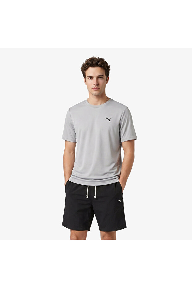 تي شيرت رجالي من Essentials Small Logo Poly باللون الرمادي