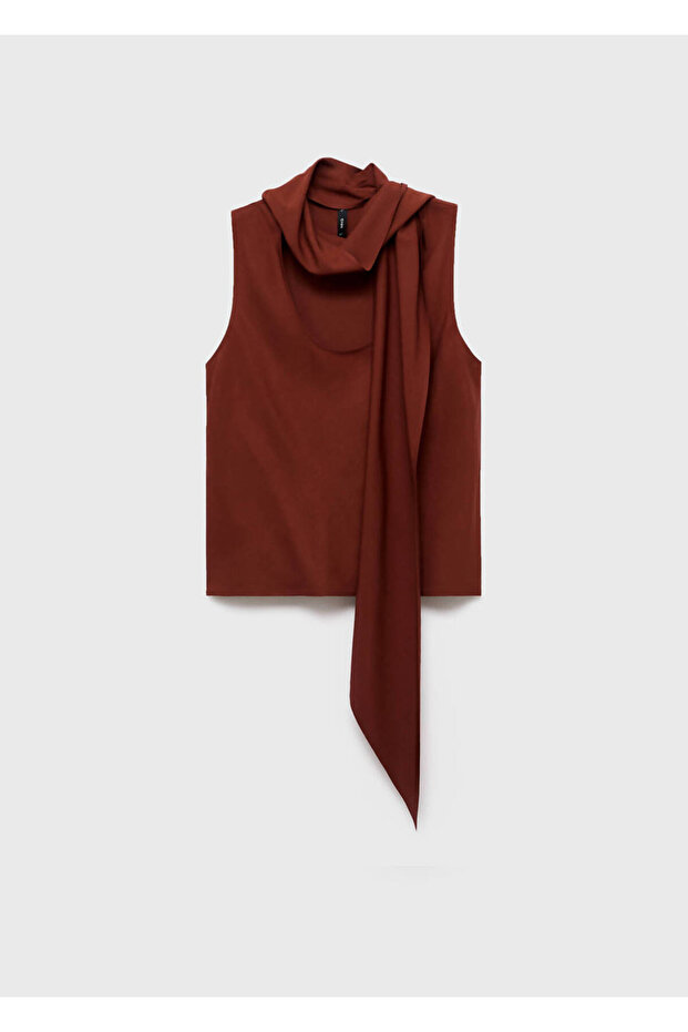Blouse with a Scarf Neckline - 3