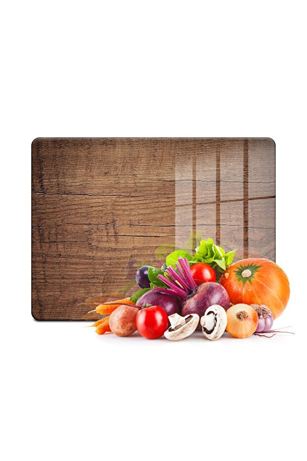 Old Wood Look | Glass Cutting Board - Cutting Table | 20 X 30cm