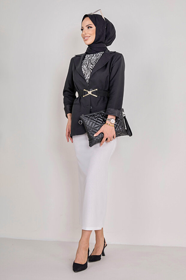 Pencil Skirt White - 23054