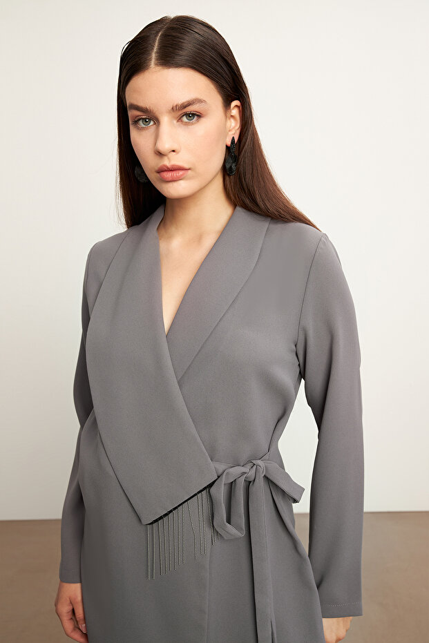 Chained Jacket Παντελόνι Σετ - Γκρι - 4