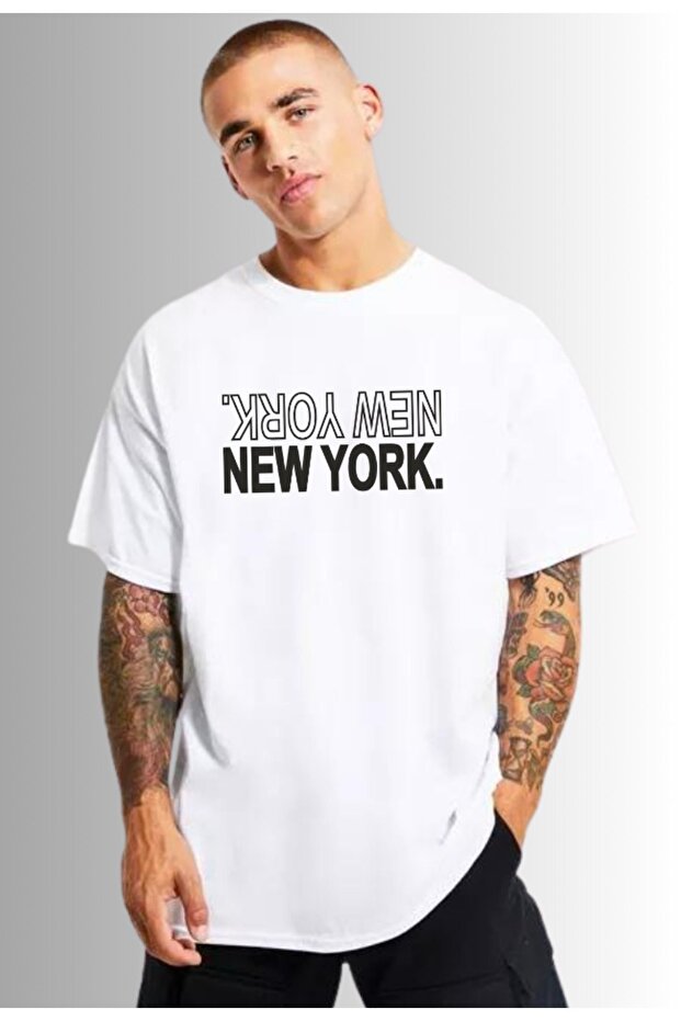 Couple New York Printed Oversize Cotton T-shirt