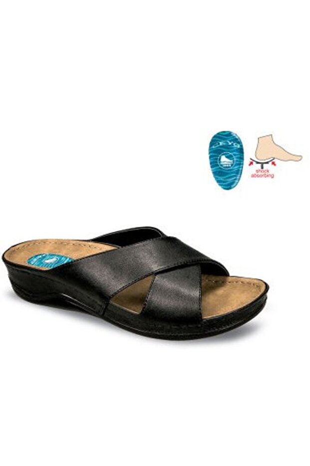 9946-1I Black Orthopedic Women's Slippers