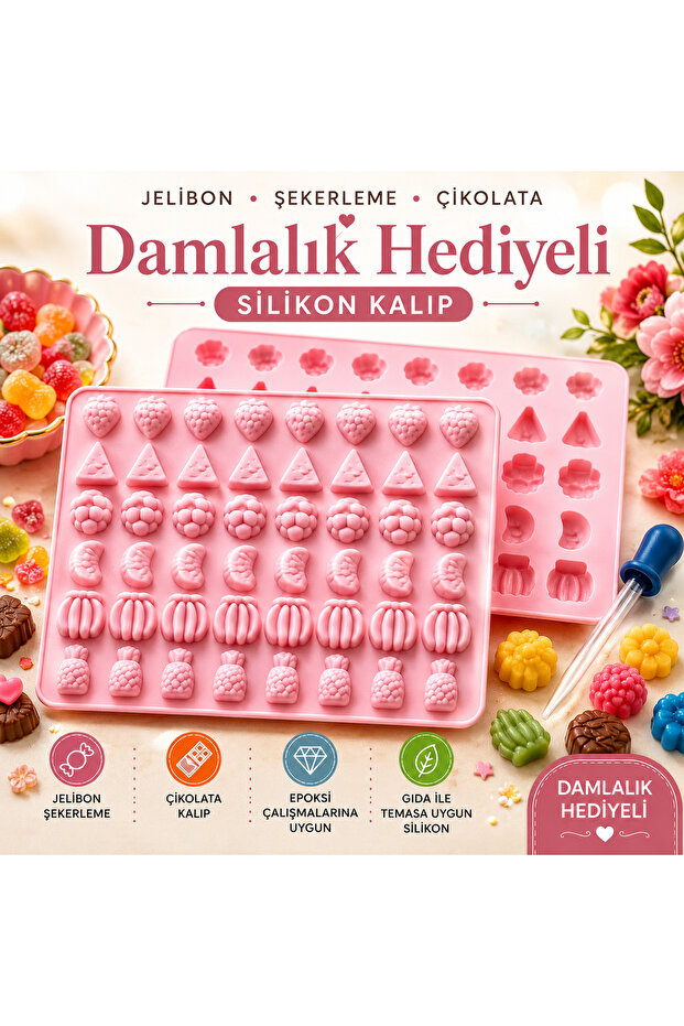 Epoxy Silicone Sugarcraft Confectionery Jelibon Fruits Mold (with Drops Gift)