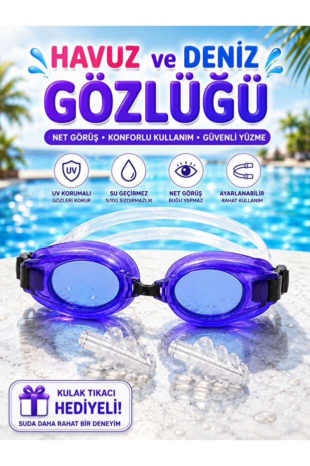 Swimming Goggles & Blue with Earplugs